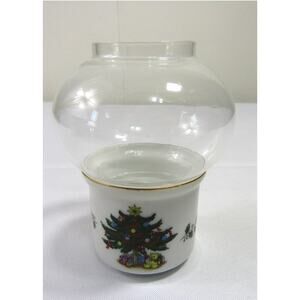 Porcelain Mini Hurricane with Candle Home Decor Glass Light Lantern Open Box‎